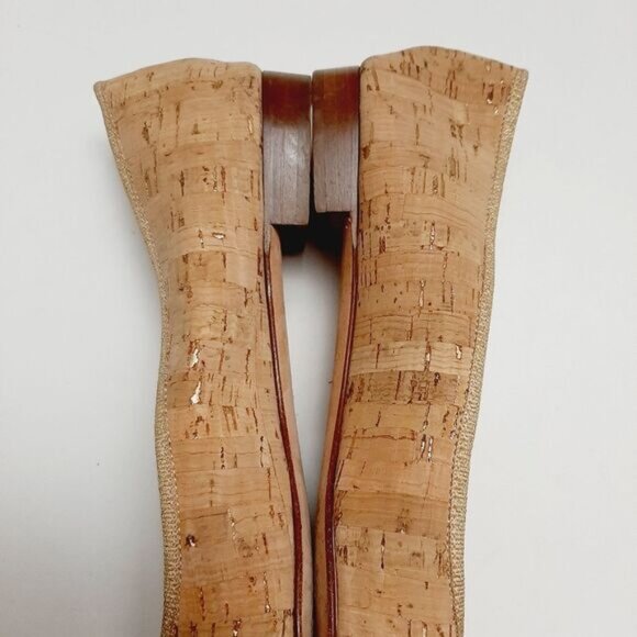 J. CREW | Italy Kiki Cork Leather Lined Round Toe Ballet Flats Shoe Natural 7.5 - Picture 14 of 16